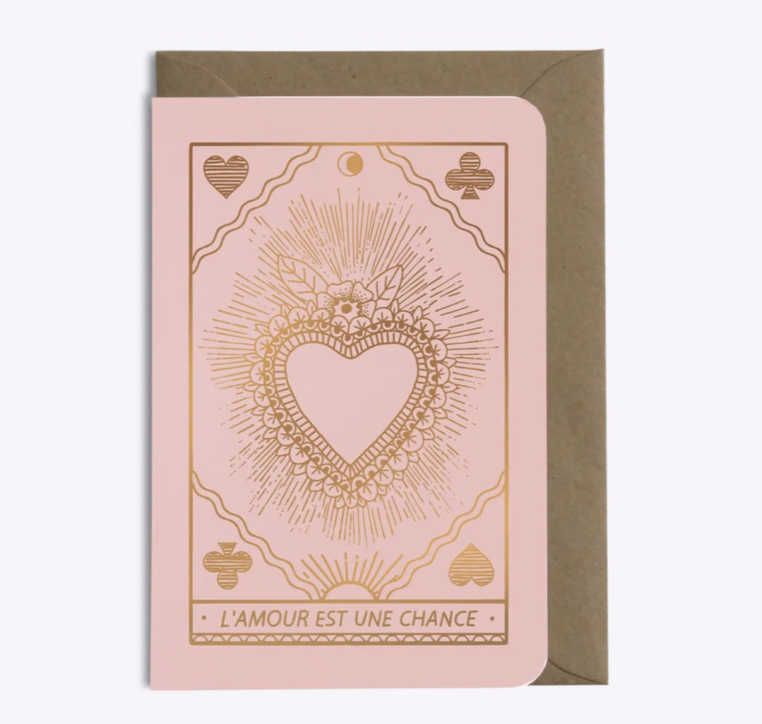 Carte L'Amour est une chance - rose
