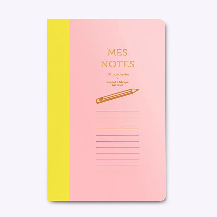 Cahier Lignés Bi-goût - Jaune/rose