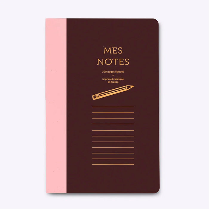 Cahier Lignés Bi-goût - Rose/Grenat