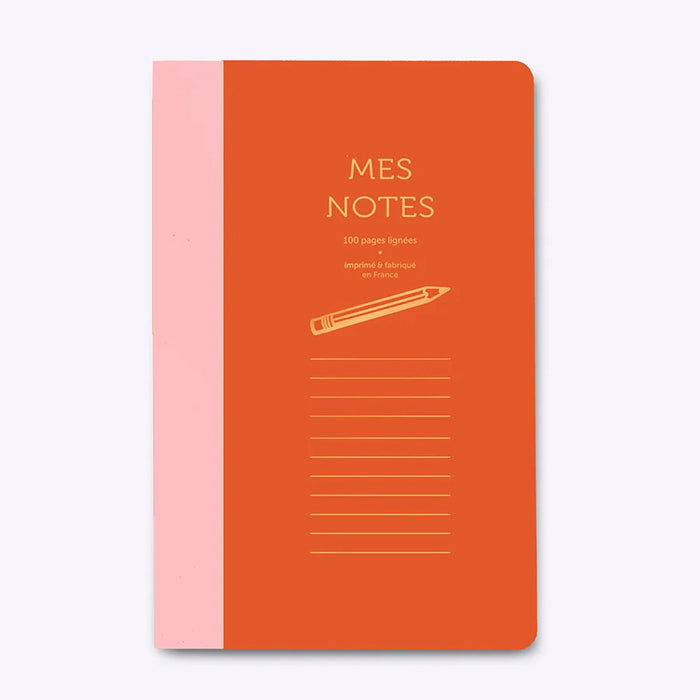 Cahier Lignés Bi-goût - Rose/rouille