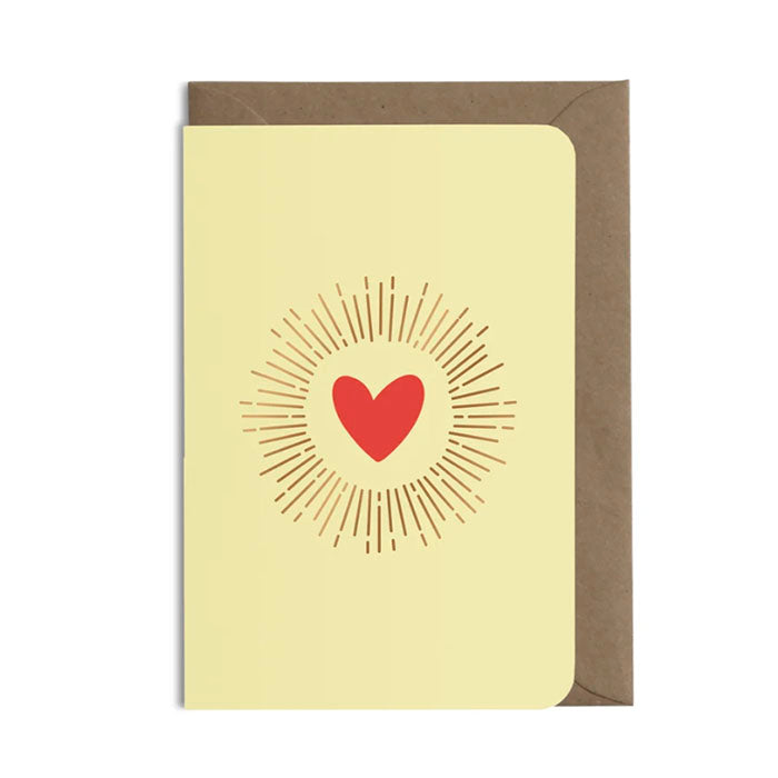 Carte Petit Coeur - jaune pastel