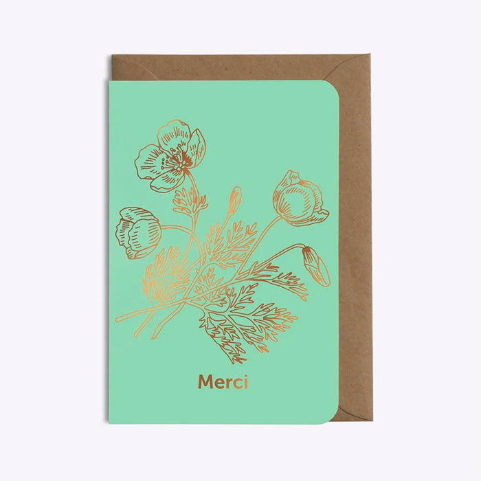 Carte Merci - Coquelicot