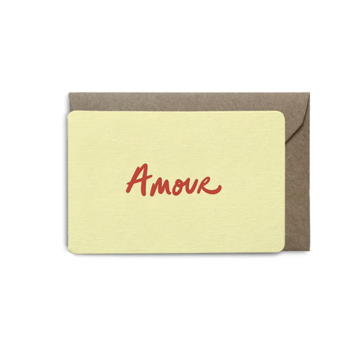 Mini Carte Amour - jaune pastel