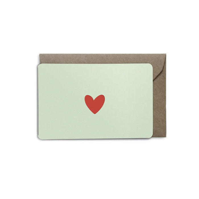 Mini Carte Petit coeur - menthe