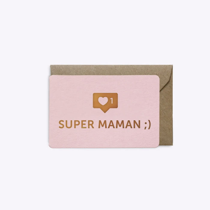 Mini Carte Super maman - rose