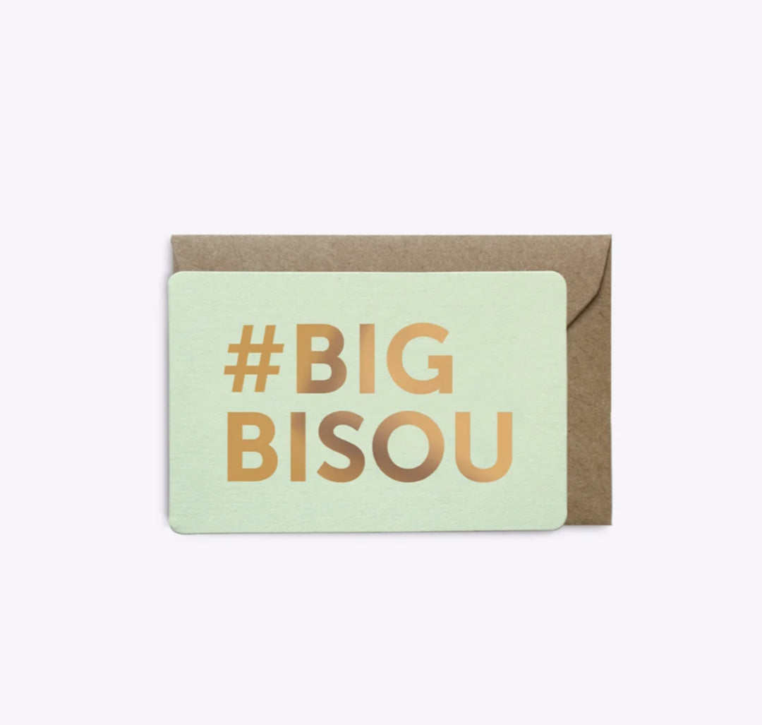 Mini Carte #BigBisou - vert d'eau