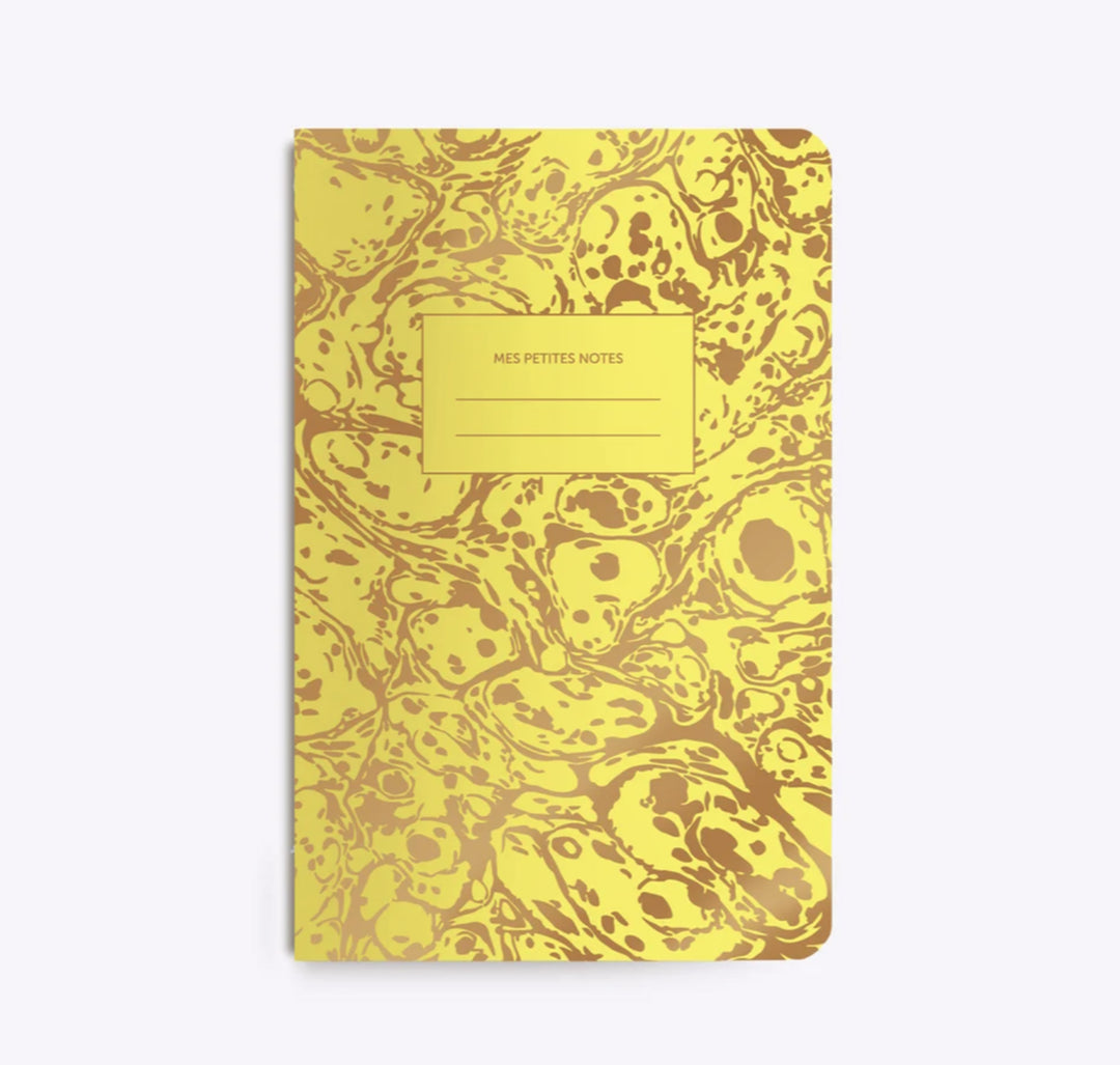 Carnet cousu - Marble jaune