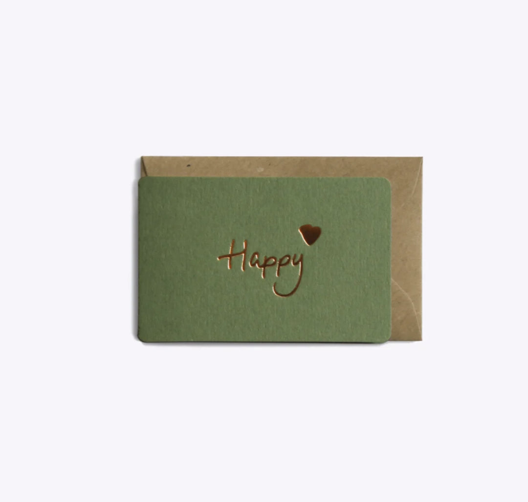 Mini Carte Happy - kaki