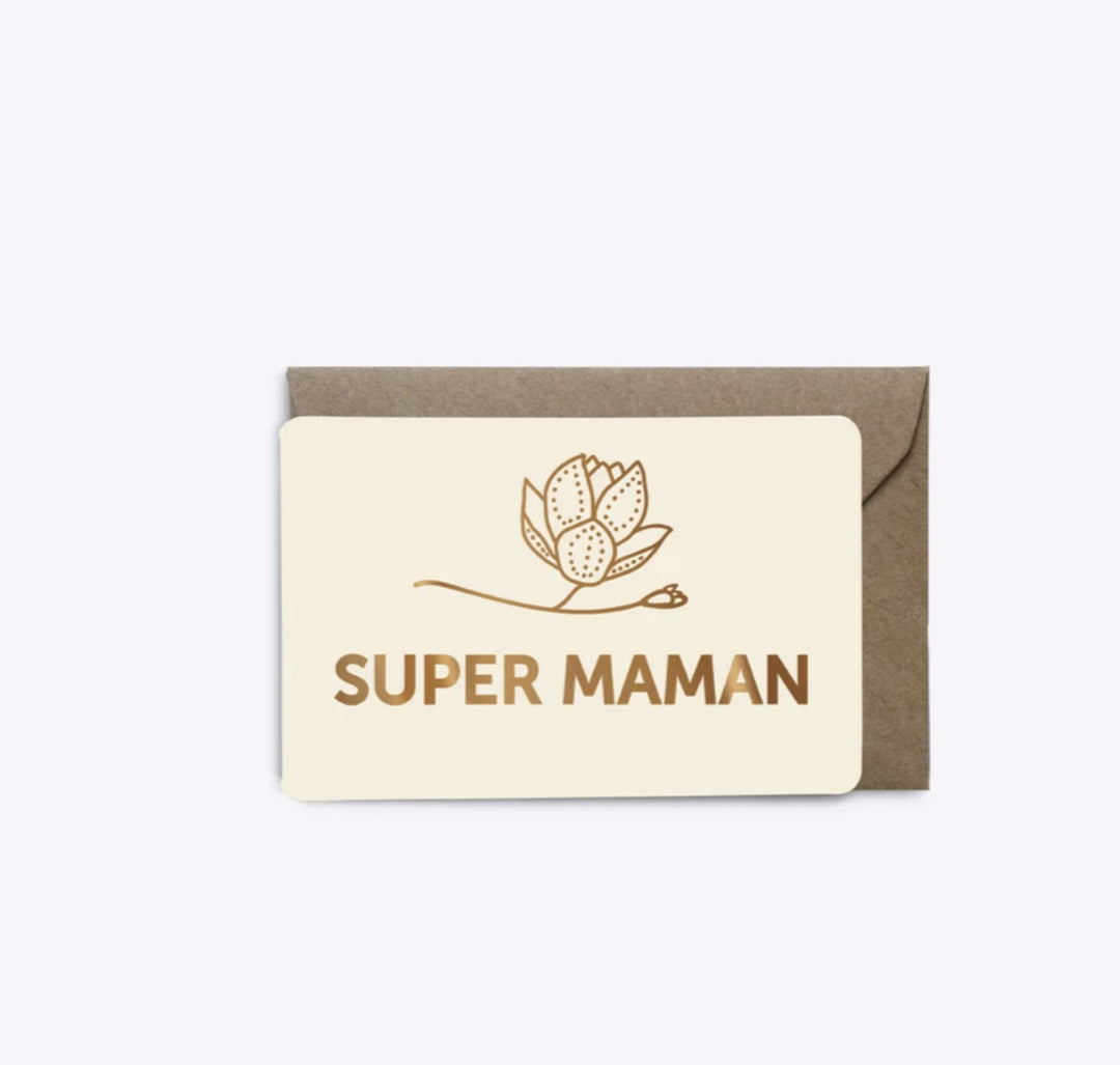 Mini Carte Super Maman - vanille