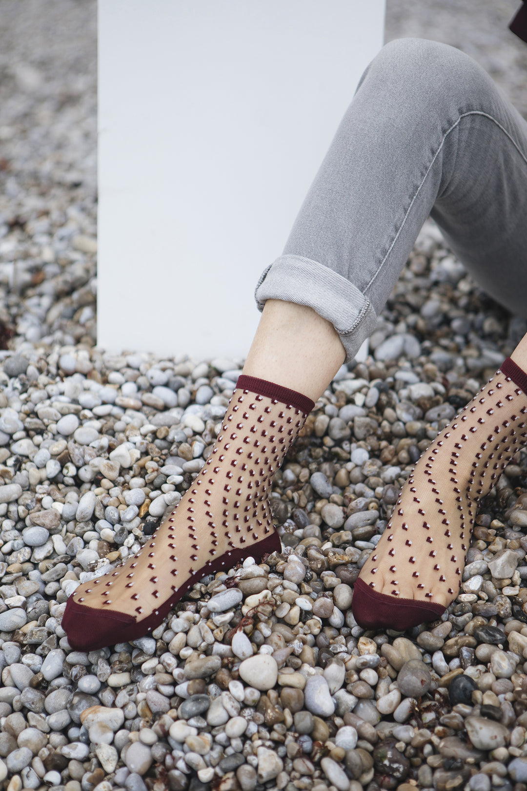 Chaussettes Crescent Dunes Bordeaux