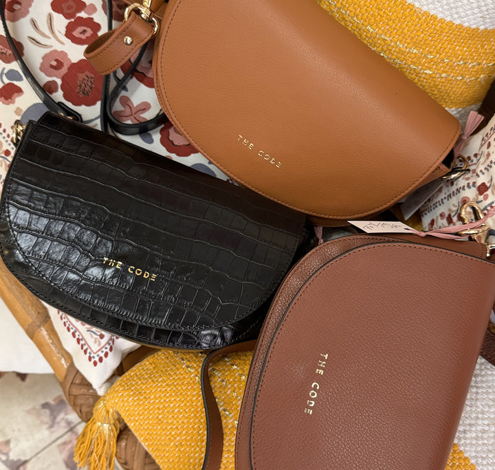 Sac demi-lune ALMA - noir croco