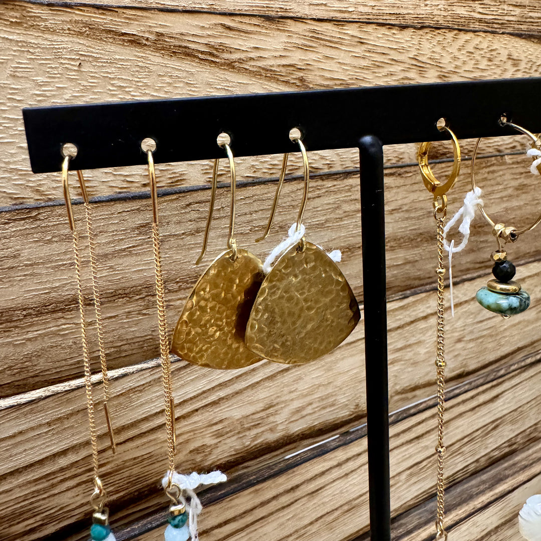 Boucles d'oreilles laiton - MARTELÉ