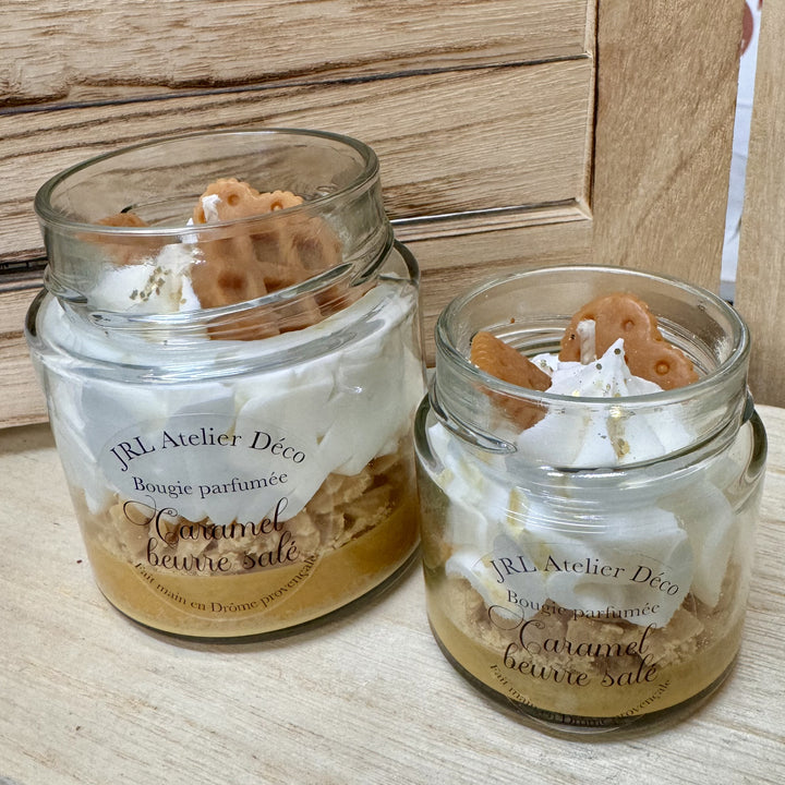 Bougie en pot caramel salé