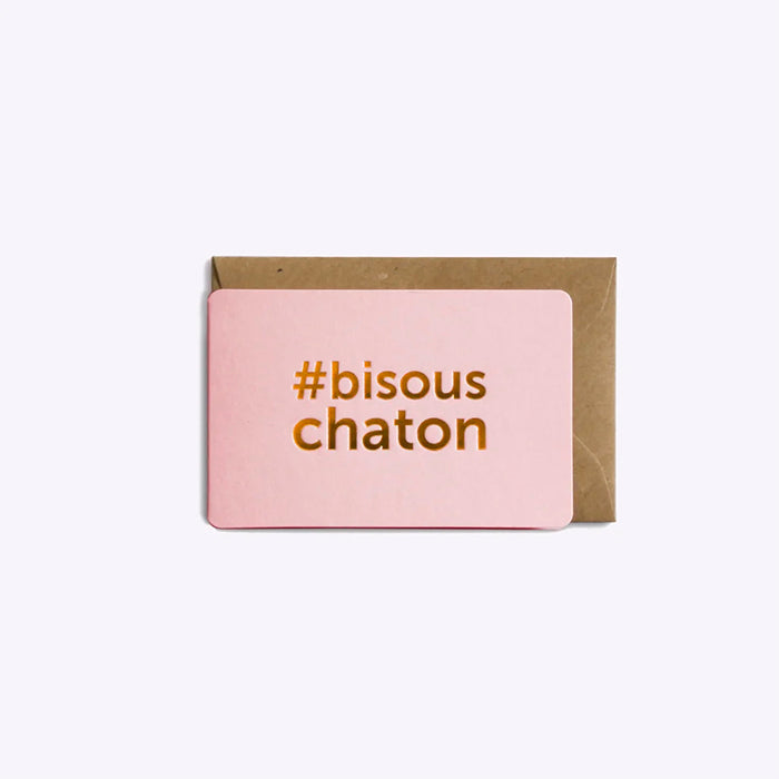 Mini Carte #Bisous Chaton