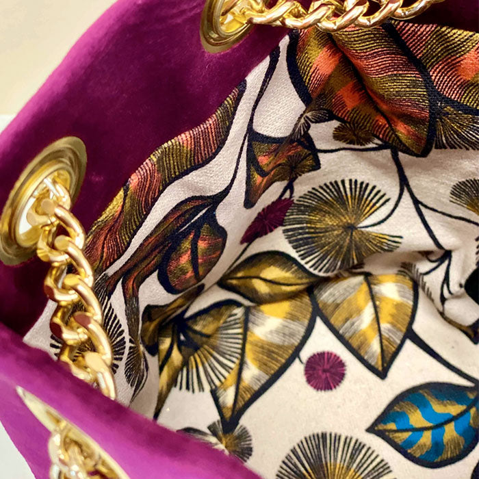 Sac Seau velours Prune