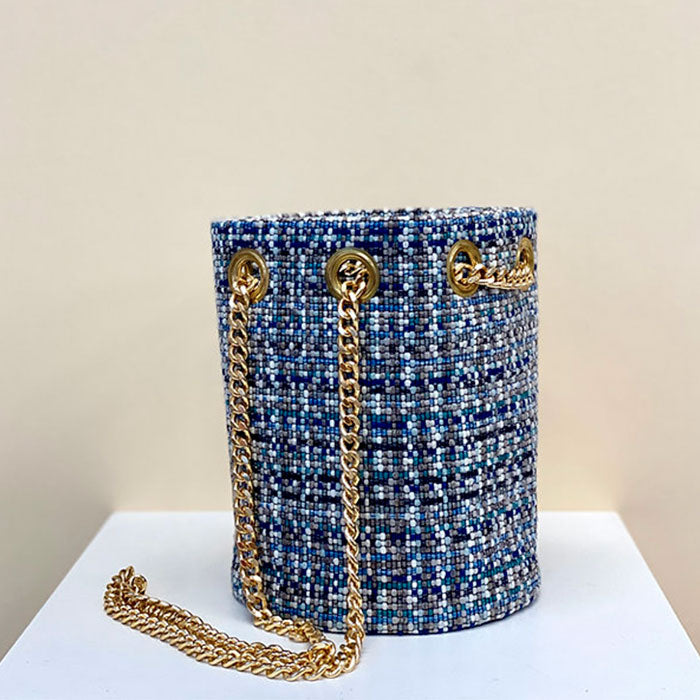 Sac Seau Tweed Bleu