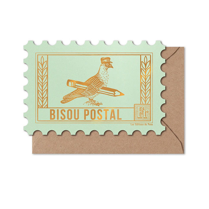 Carte Timbre Bisou Postal